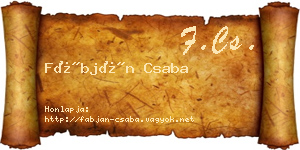 Fábján Csaba névjegykártya